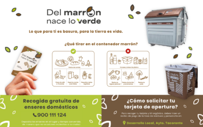 Si aún no has recogido tu cubo y tarjeta para el contenedor marrón, puedes hacerlo en la AEDL o en la Mancomunidad del Nordeste