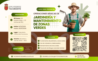 Abierto el plazo de inscripción para el curso gratuito de Operaciones Básicas de Jardinería y Mantenimiento de Zonas Verdes