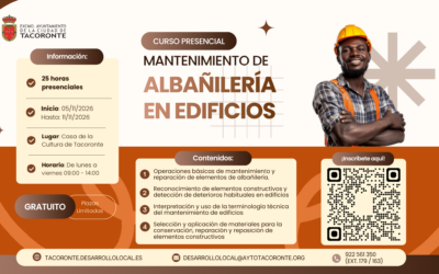 Abierto el plazo de inscripción para el curso gratuito de Mantenimiento de Albañilería en Edificios